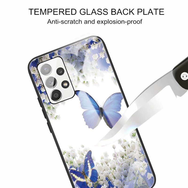 Deksel Til Samsung Galaxy A53 5G Sommerfugldesign Herdet Glass