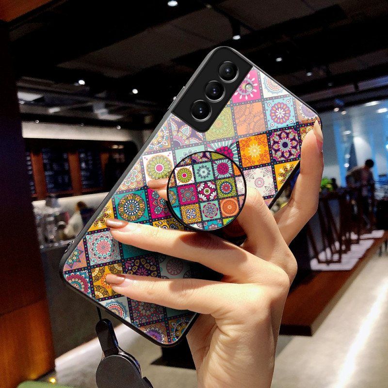 Deksel Til Samsung Galaxy S22 5G Patchwork Magnetisk Holder