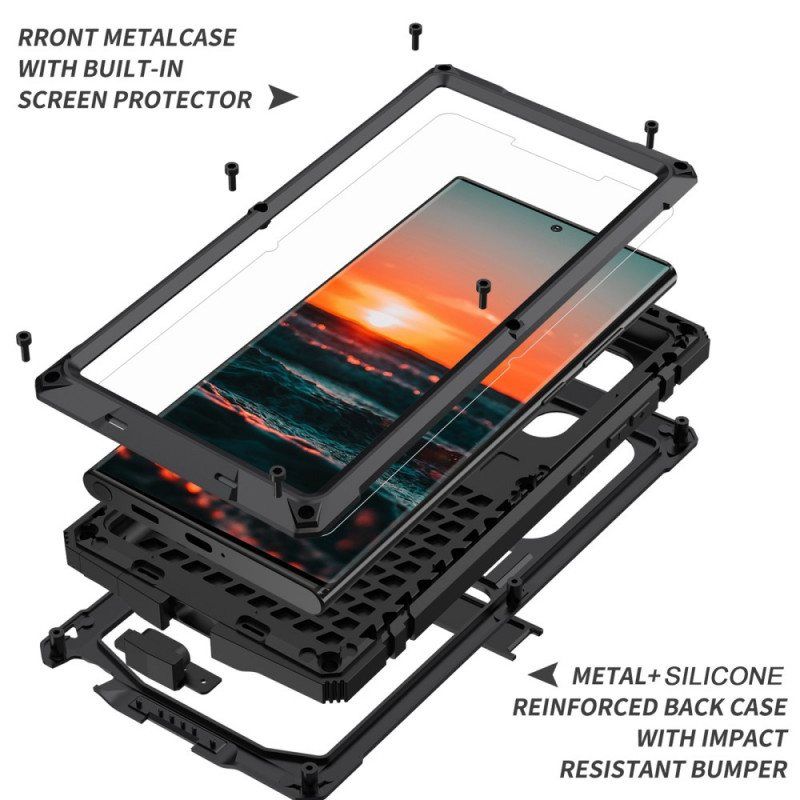 Deksel Til Samsung Galaxy S22 Ultra 5G Beskyttelse Total Beskyttelse Med Herdet Glass