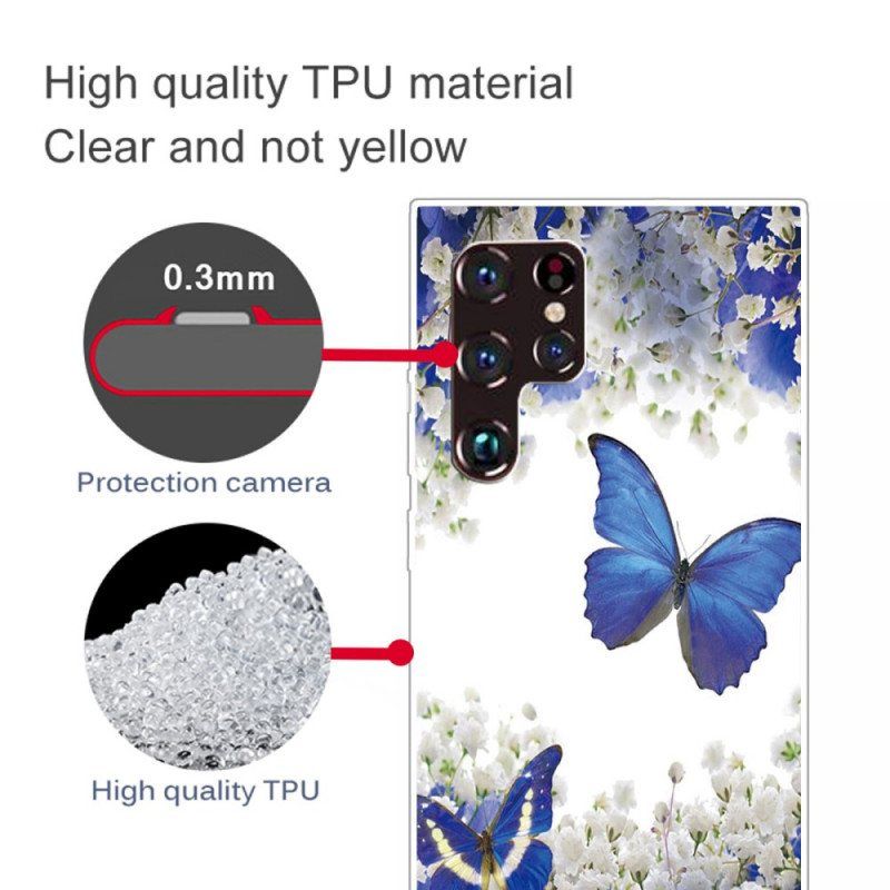 Deksel Til Samsung Galaxy S22 Ultra 5G Design Sommerfugler