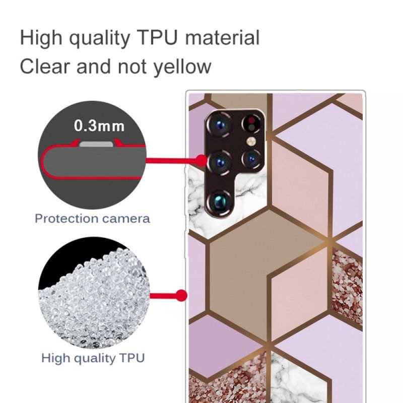 Deksel Til Samsung Galaxy S22 Ultra 5G Geometrisk Marmor