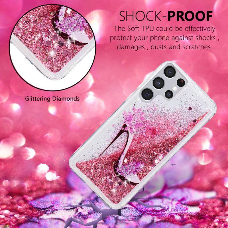 Deksel Til Samsung Galaxy S22 Ultra 5G Glitter Pumpe