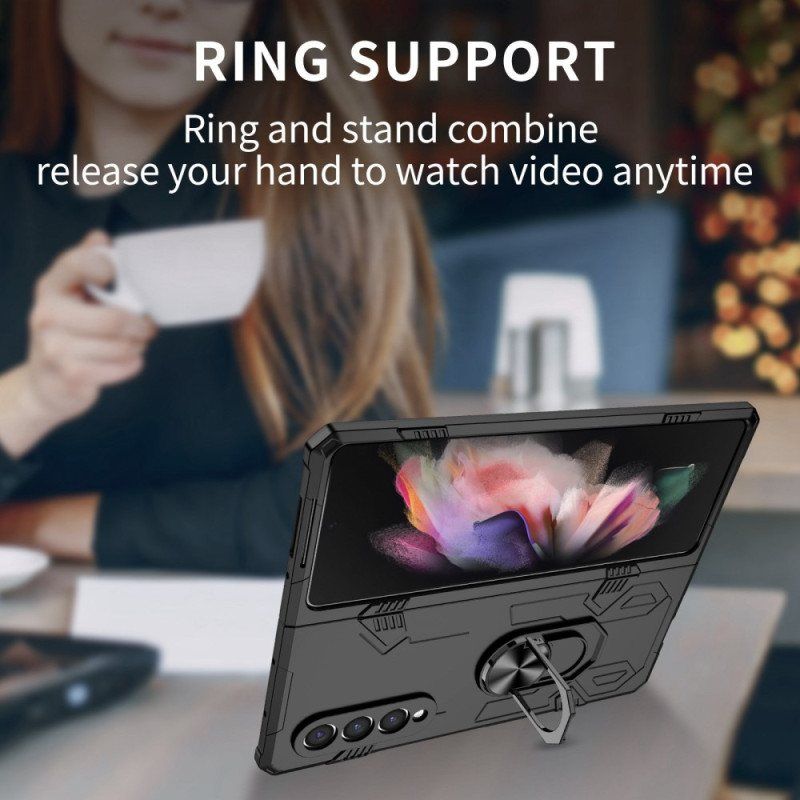 Deksel Til Samsung Galaxy Z Fold 4 Bi-materiale Og Roterende Ring