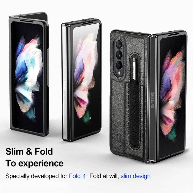 Deksel Til Samsung Galaxy Z Fold 4 Stylus I Imitert Skinn