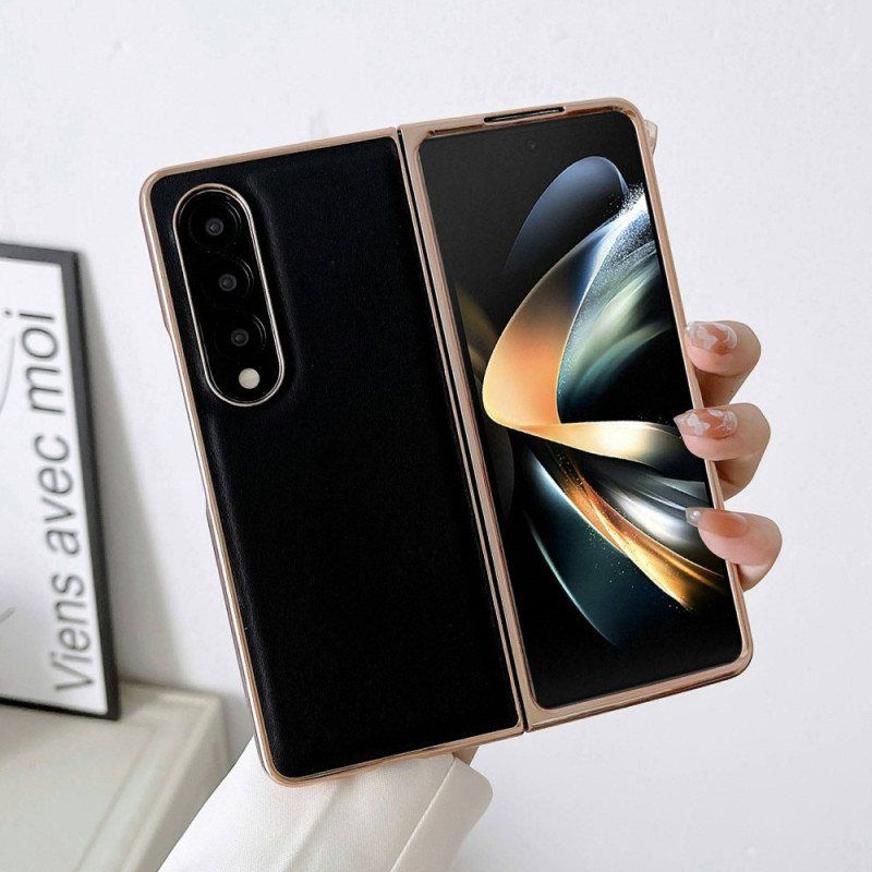 Deksel Til Samsung Galaxy Z Fold 4 Vanlig Premium Kunstskinn