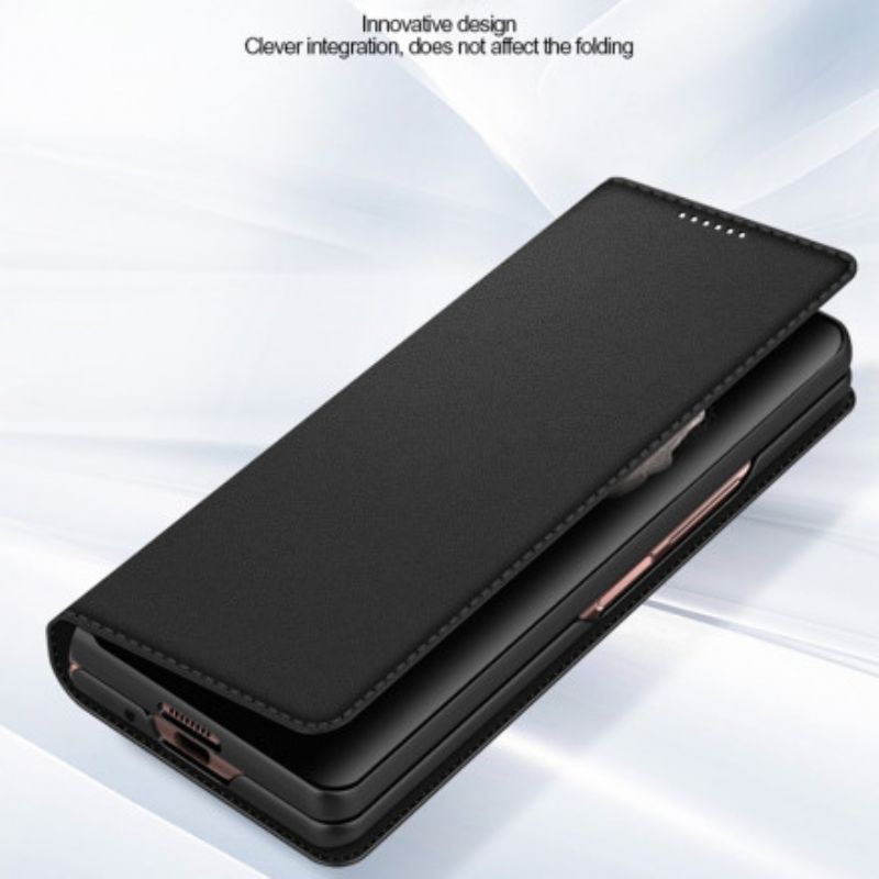 Folio Deksel Til Samsung Galaxy Z Fold 3 5g Skin-touch Splittskinn