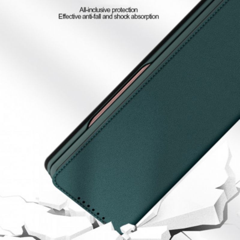 Folio Deksel Til Samsung Galaxy Z Fold 3 5g Skin-touch Splittskinn