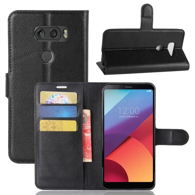 Folio Deksel LG V30 Svart Skinneffekt