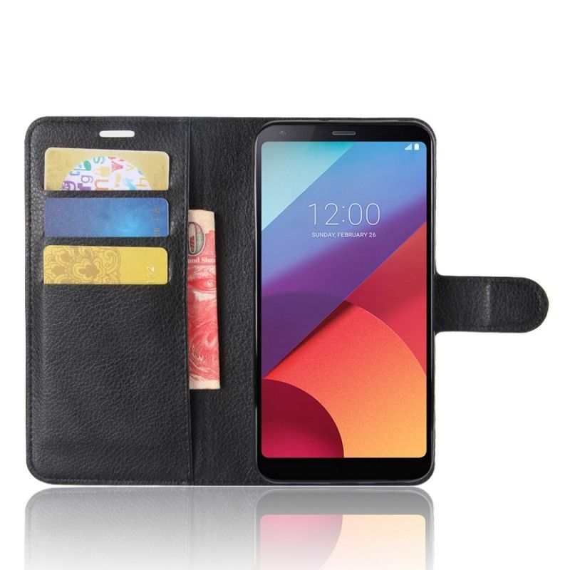 Folio Deksel LG V30 Svart Skinneffekt