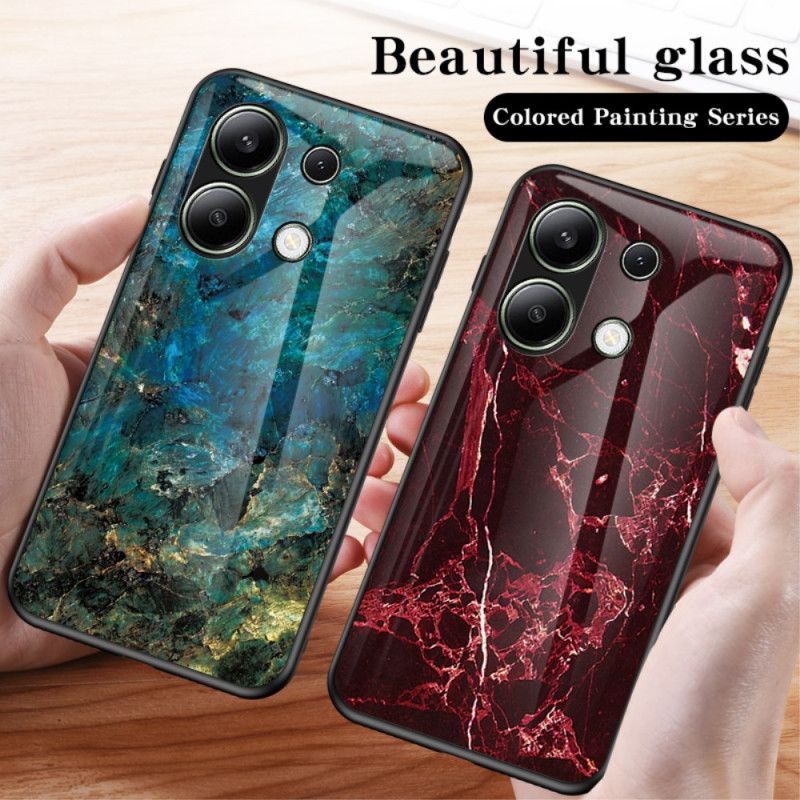 Deksel Xiaomi Redmi Note 13 4g Mobildeksel Marmor Herdet Glass