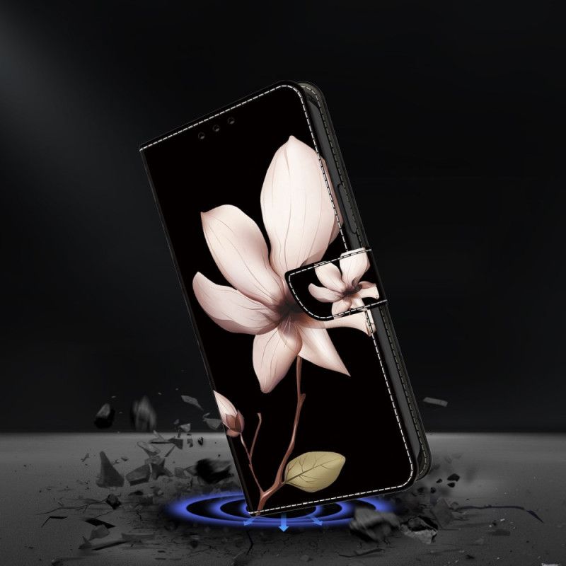 Folio Deksel Til Xiaomi Redmi Note 13 4g Rosa Blomst