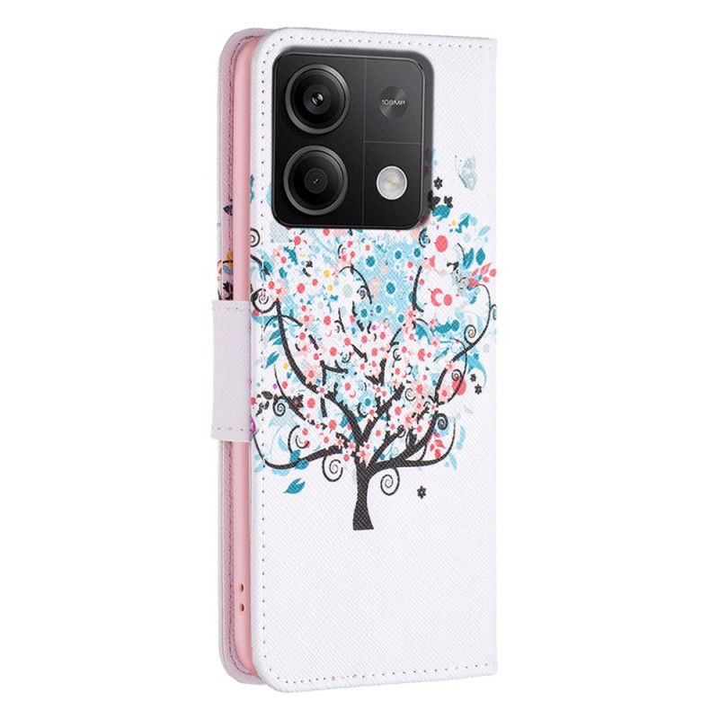 Folio Deksel Xiaomi Redmi Note 13 4g Blomstrende Tre Beskyttelse Deksel