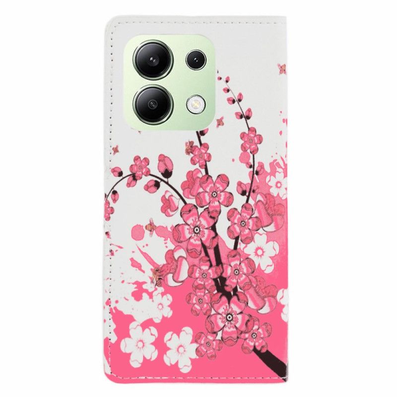 Folio Deksel Xiaomi Redmi Note 13 4g Plommeblomster Beskyttelse Deksel