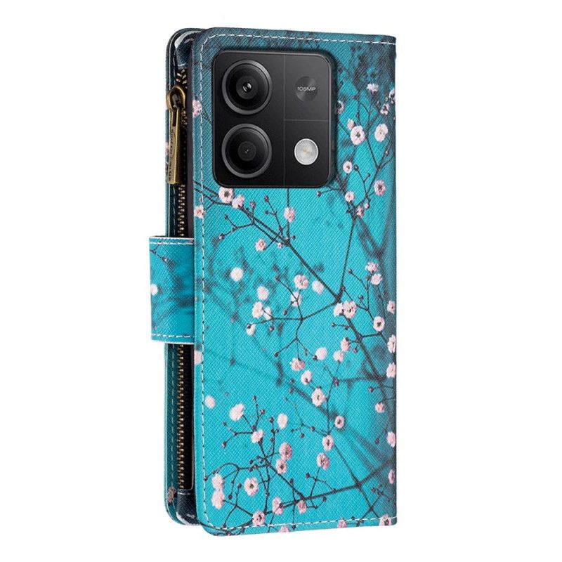 Folio Deksel Xiaomi Redmi Note 13 4g Plum Blossoms Lommebok Beskyttelse Deksel