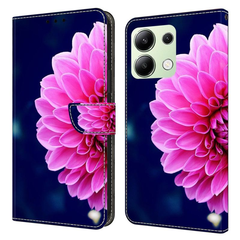 Folio Deksel Xiaomi Redmi Note 13 4g Rosa Blomst Beskyttelse Deksel