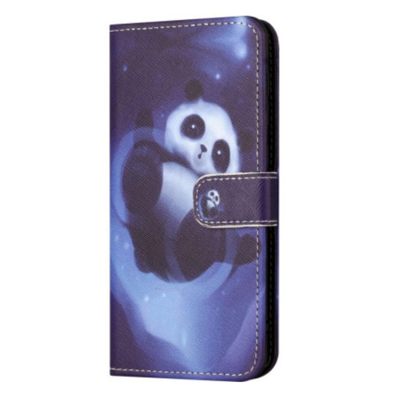 Folio Deksel Xiaomi Redmi Note 13 4g Space Panda Strap Beskyttelse Deksel