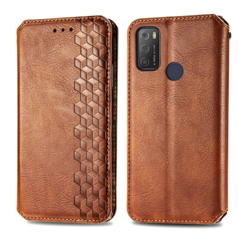 Folio Deksel Alcatel 3l (2021) / 1s (2021) Leather Effect Diamond Texture