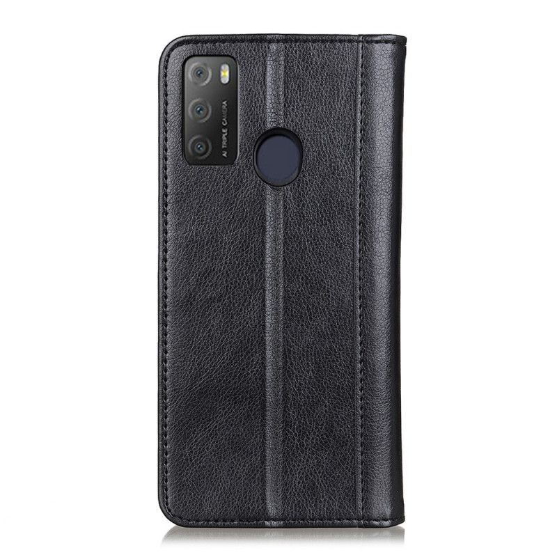 Folio Deksel Til Alcatel 3l (2021) / 1s (2021) Elegance Split Litchi Leather