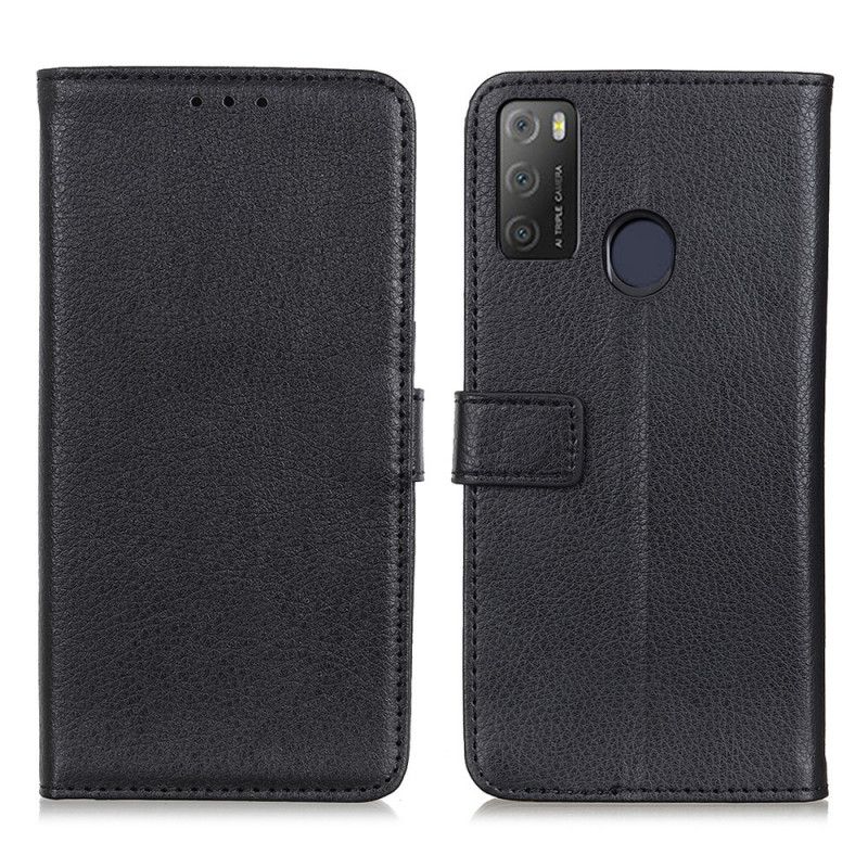 Folio Deksel Til Alcatel 3l (2021) / 1s (2021) Premium Litchi Leather