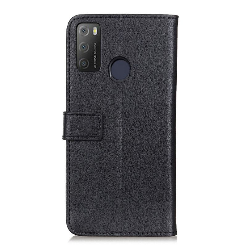 Folio Deksel Til Alcatel 3l (2021) / 1s (2021) Premium Litchi Leather