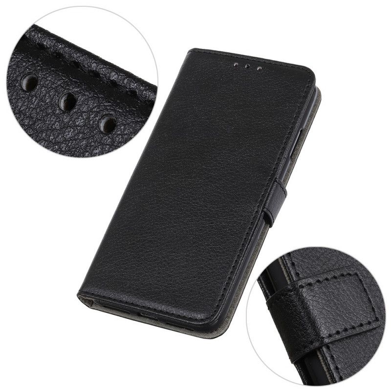 Folio Deksel Til Alcatel 3l (2021) / 1s (2021) Premium Litchi Leather