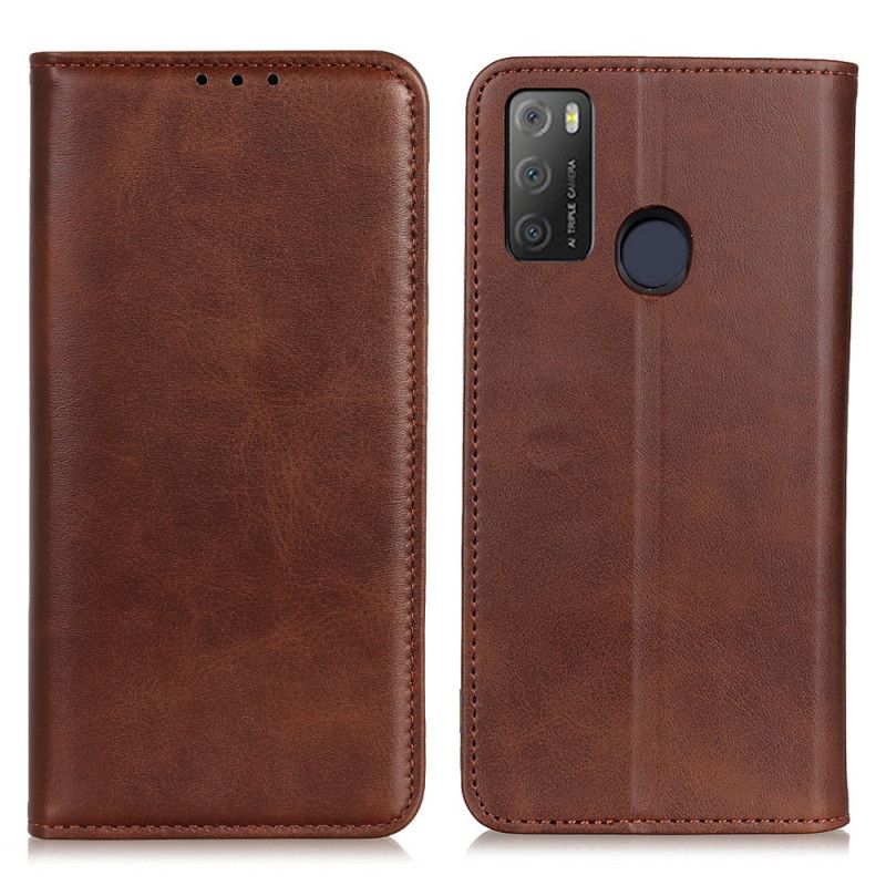 Folio Deksel Til Alcatel 3l (2021) / 1s (2021) Split Leather Elegance