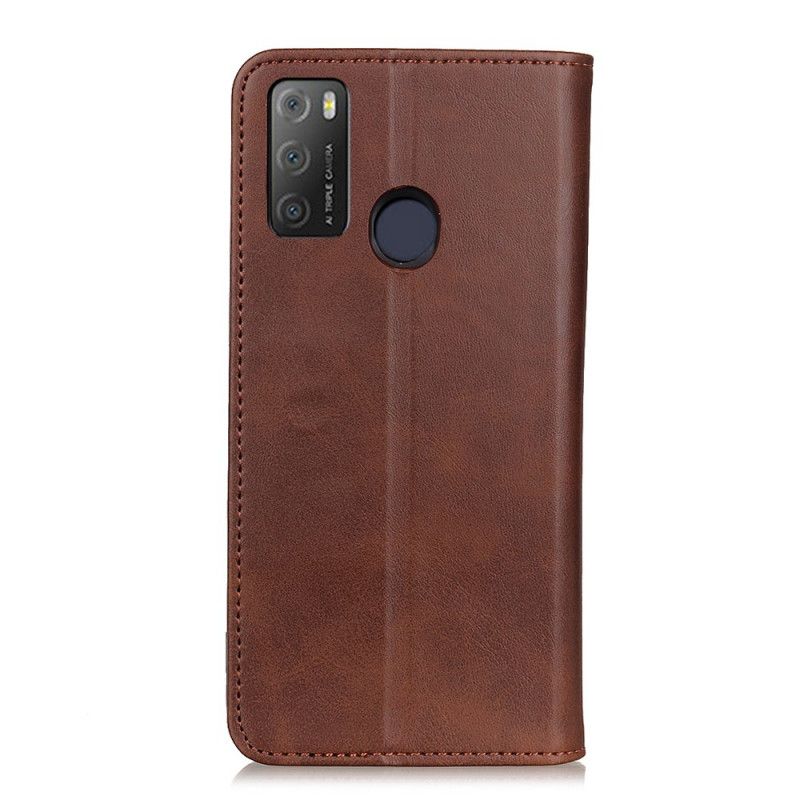 Folio Deksel Til Alcatel 3l (2021) / 1s (2021) Split Leather Elegance