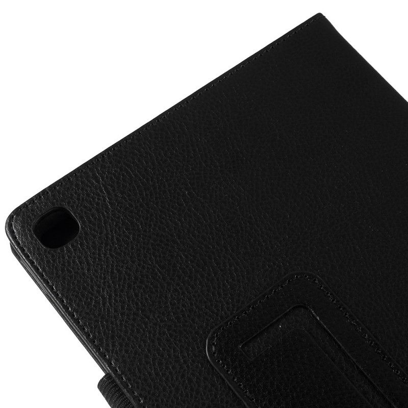 Etui for Samsung Galaxy Tab S5e Svart Litchi Imitert Skinn