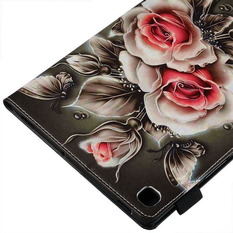 Folio Deksel Samsung Galaxy Tab S5e Blomsterbukett