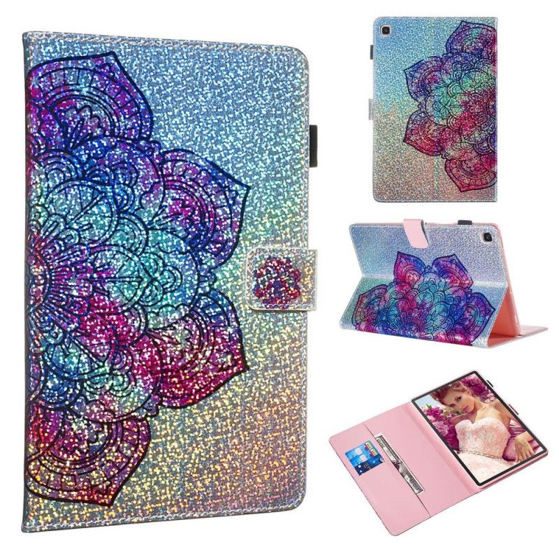 Lærdeksel Folio Deksel Samsung Galaxy Tab S5e Mobildeksel Glittermandala