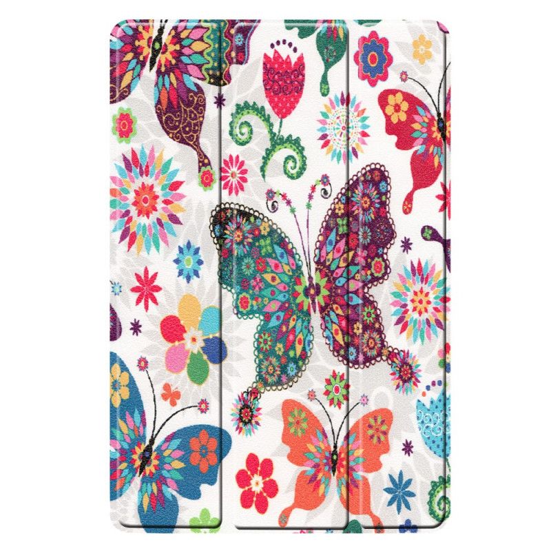 Smart Koffert Samsung Galaxy Tab S5e Retro Sommerfugler Og Blomster