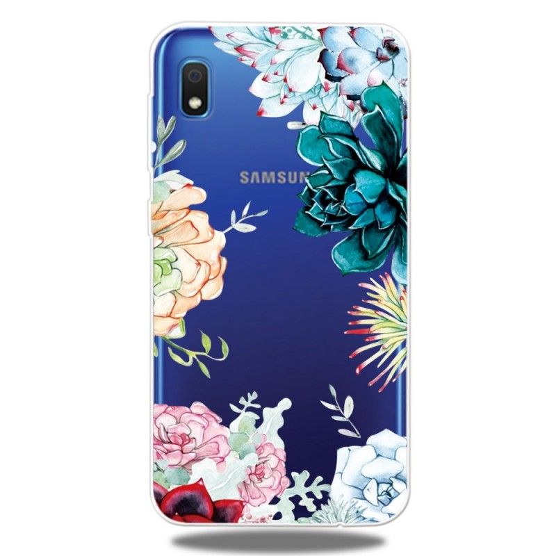 Deksel for Samsung Galaxy A10 Gjennomsiktige Akvarellblomster