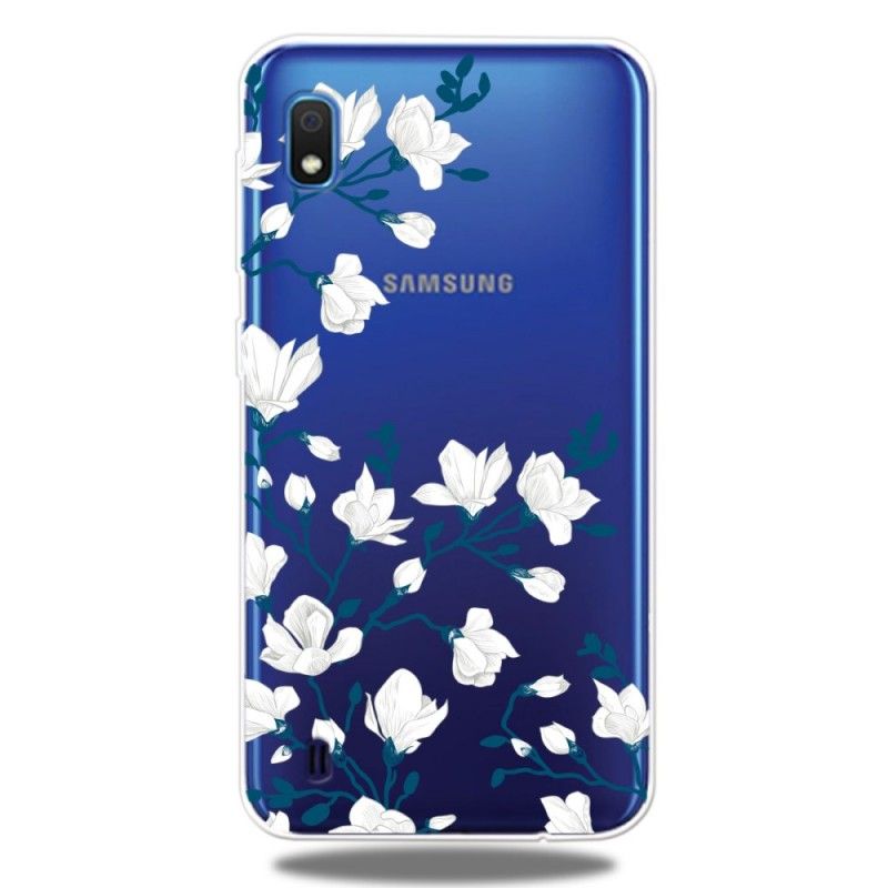 Deksel Samsung Galaxy A10 Hvite Blomster