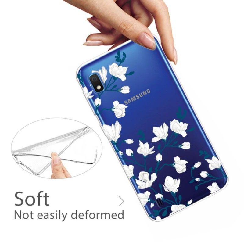 Deksel Samsung Galaxy A10 Hvite Blomster