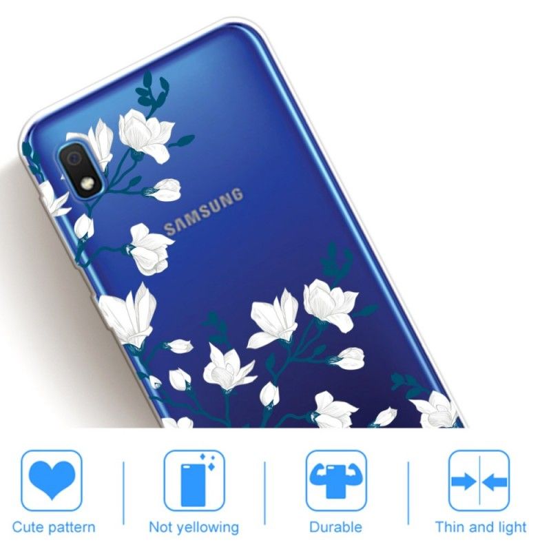 Deksel Samsung Galaxy A10 Hvite Blomster