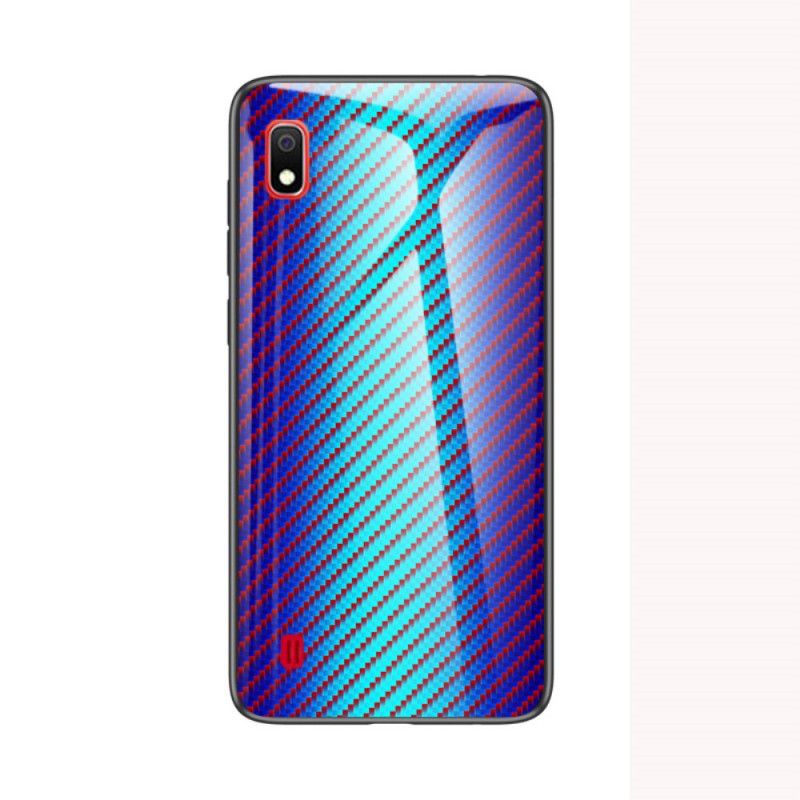 Deksel Samsung Galaxy A10 Svart Karbonfiber Herdet Glass