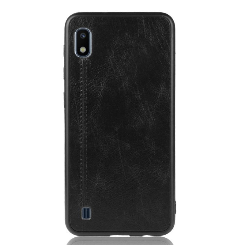 Deksel Samsung Galaxy A10 Svart Sydd Skinneffekt