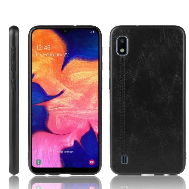 Deksel Samsung Galaxy A10 Svart Sydd Skinneffekt