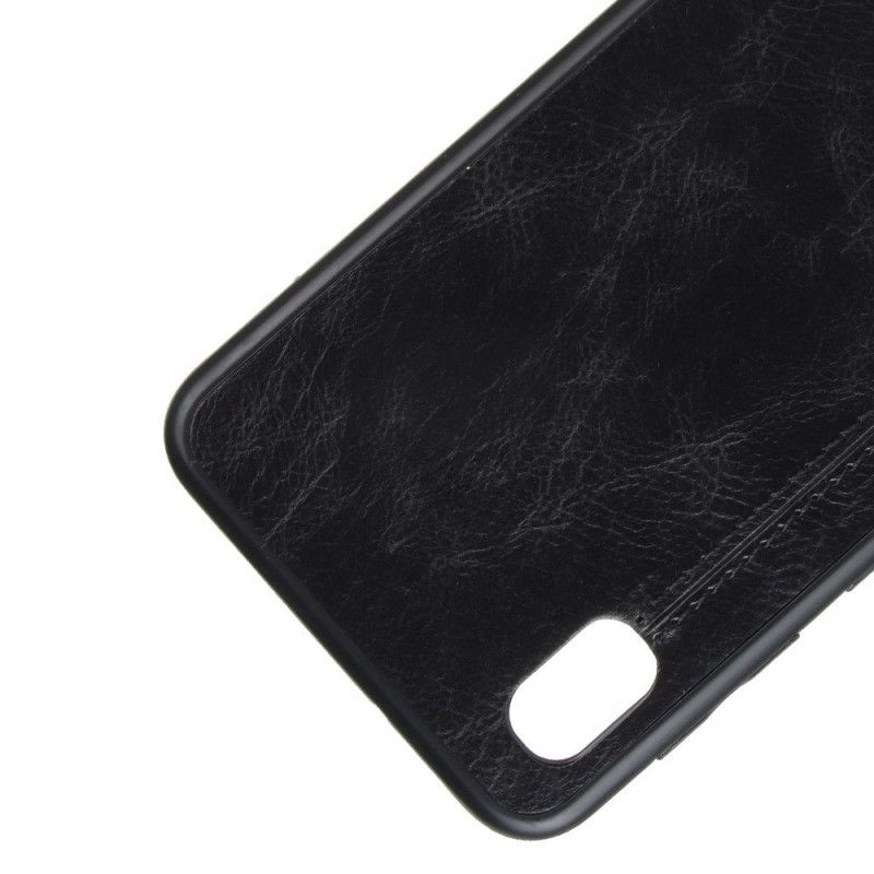 Deksel Samsung Galaxy A10 Svart Sydd Skinneffekt