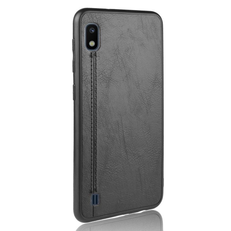 Deksel Samsung Galaxy A10 Svart Sydd Skinneffekt