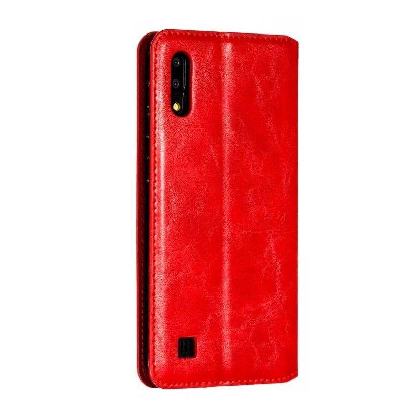 Folio Deksel for Samsung Galaxy A10 Rød Elegant Skinnstil Med Stropp