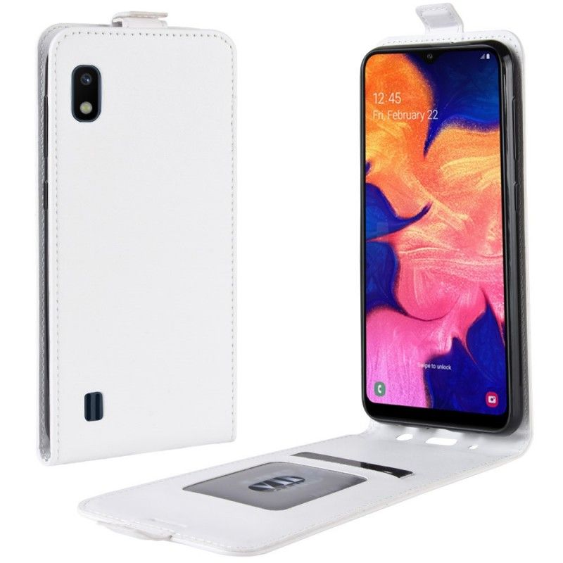 Folio Deksel Samsung Galaxy A10 Svart Sammenleggbar Skinneffekt