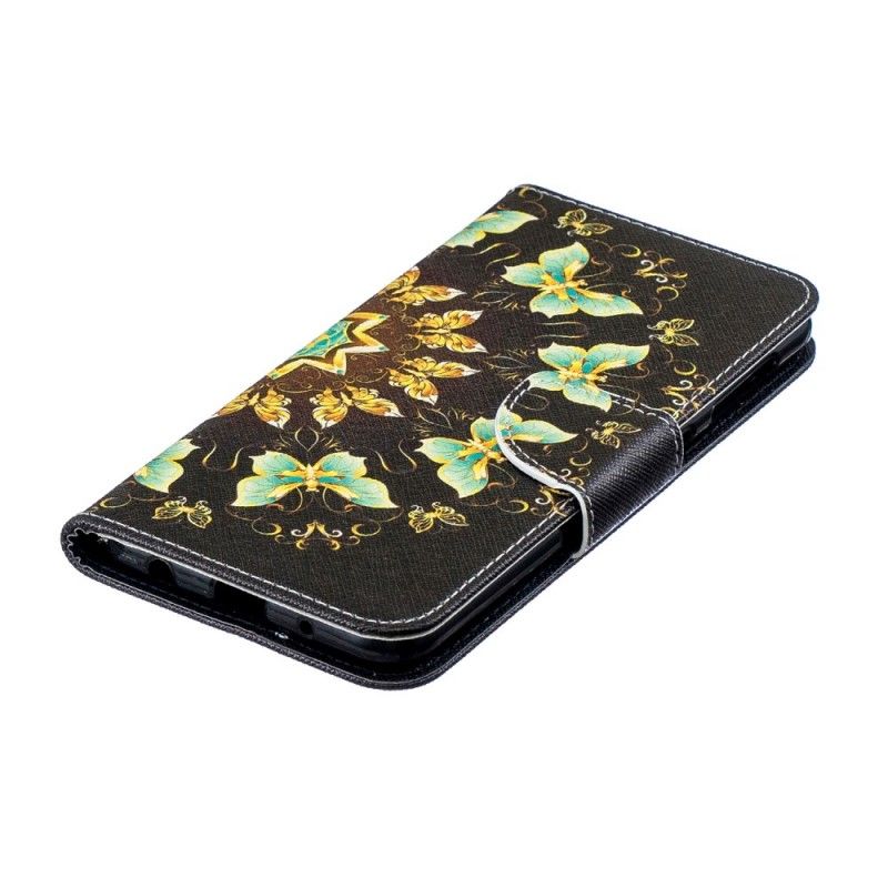 Lærdeksel Folio Deksel Samsung Galaxy A10 Mobildeksel Sommerfuglmandala