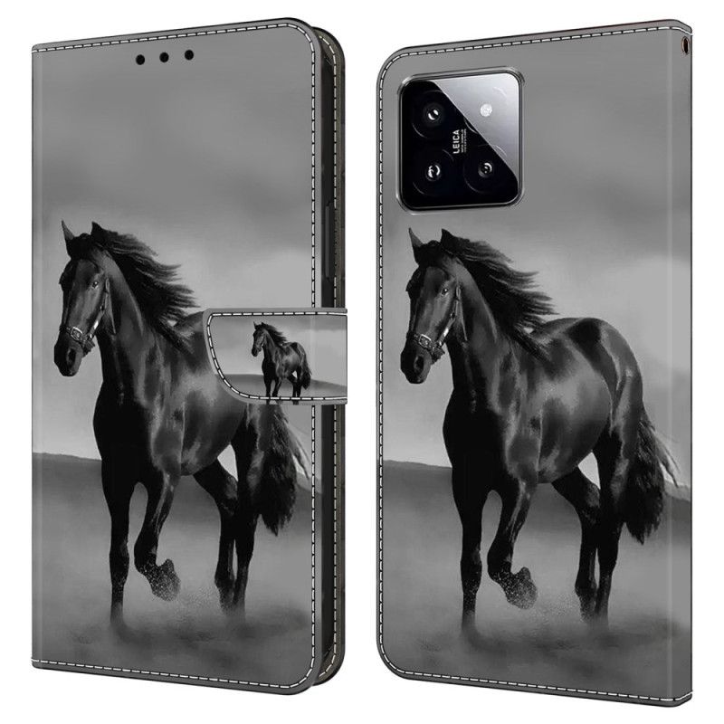 Folio Deksel Xiaomi 14 Svart Hest