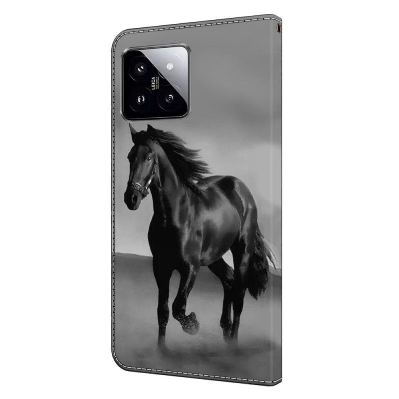 Folio Deksel Xiaomi 14 Svart Hest