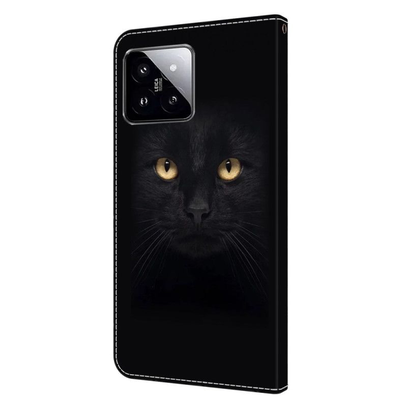 Folio Deksel Xiaomi 14 Svart Katt Beskyttelse Deksel