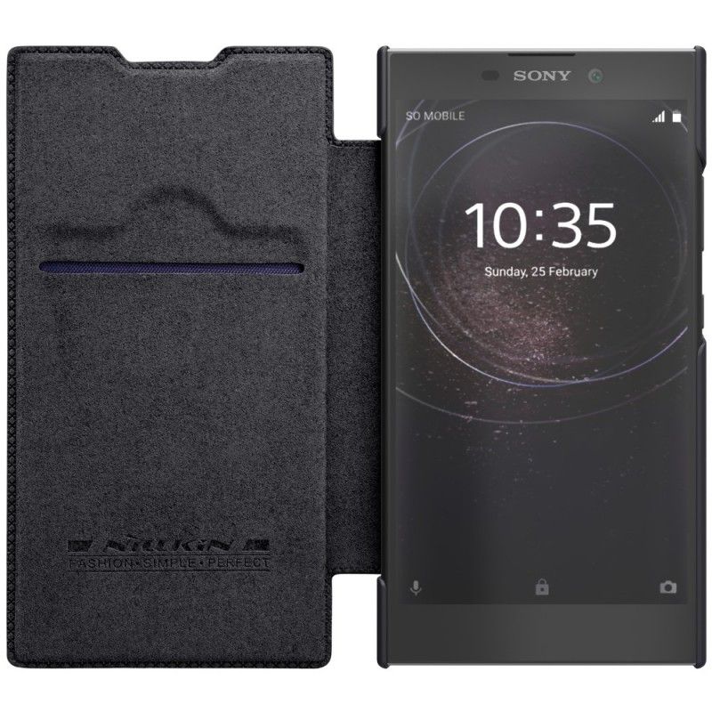 Folio Deksel Sony Xperia L2 Svart Mobildeksel Nillkin Qin-Serien