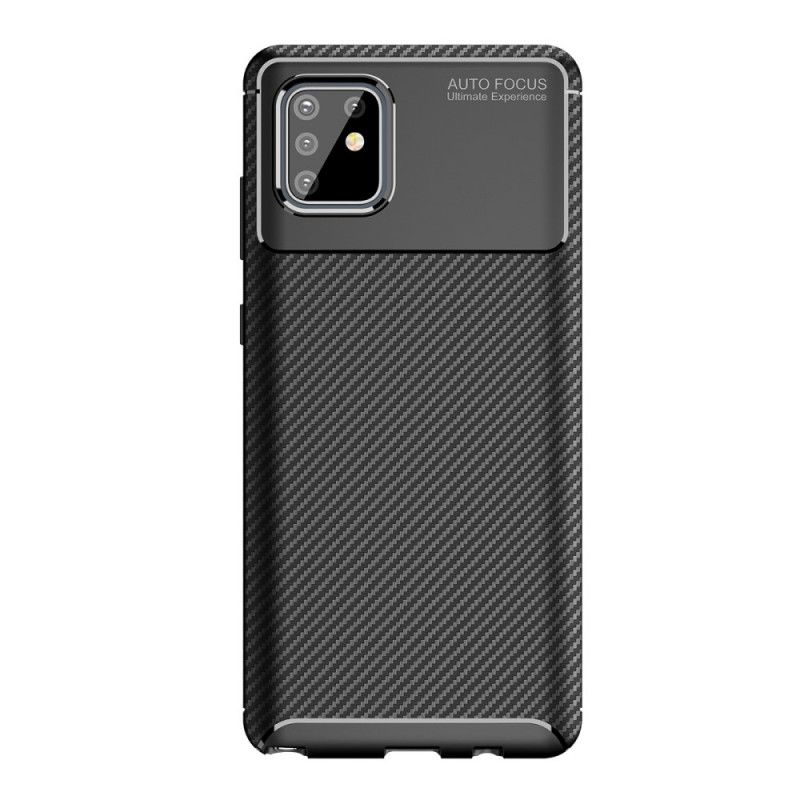 Deksel Samsung Galaxy Note 10 Lite Svart Fleksibel Karbonfibertekstur