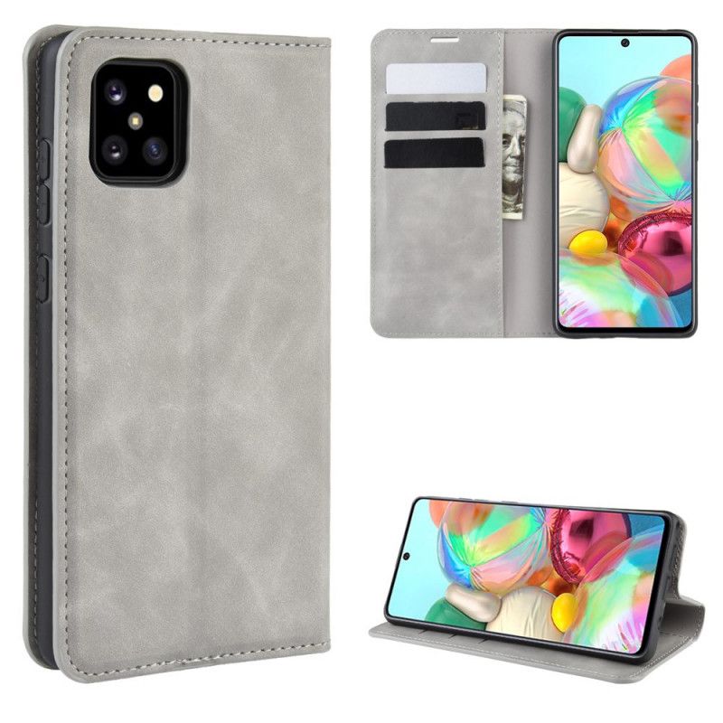 Folio Deksel Samsung Galaxy Note 10 Lite Svart Elegant Skinneffekt Beskyttelse