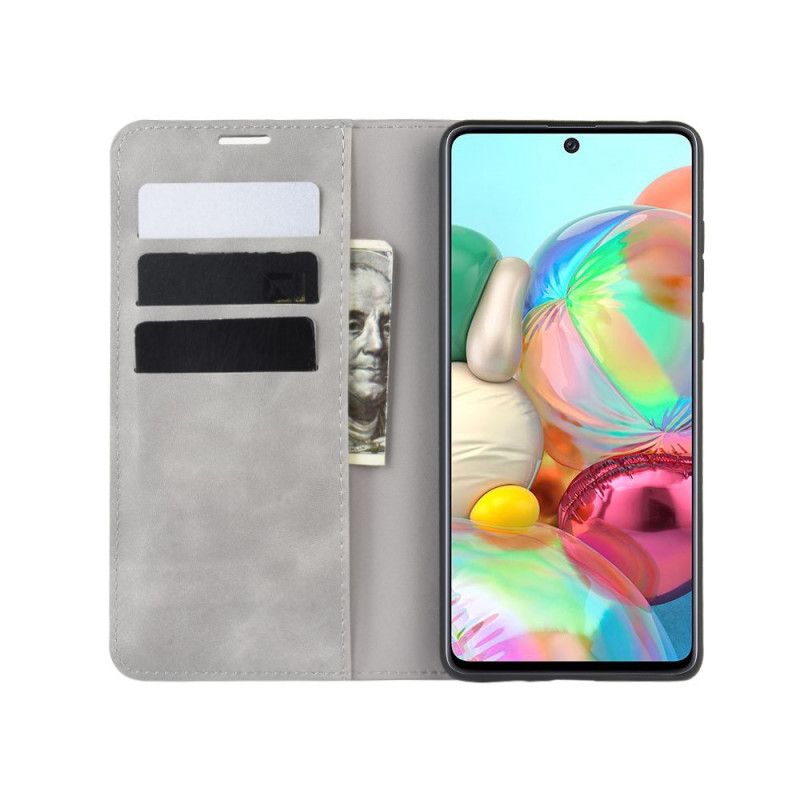 Folio Deksel Samsung Galaxy Note 10 Lite Svart Elegant Skinneffekt Beskyttelse